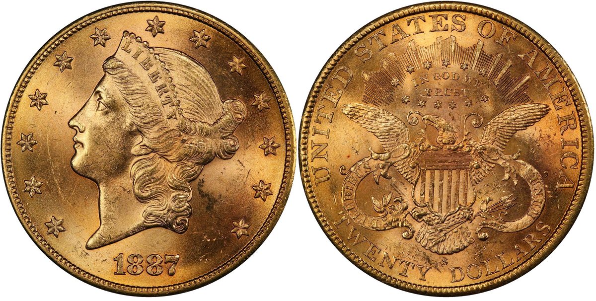 1887 $20 Liberty Head Double Eagle