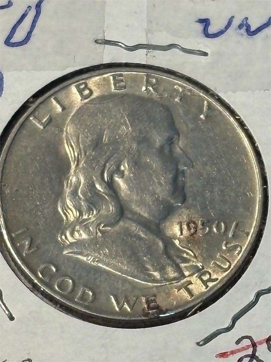 1950 D Ben Franklin Half Dollar