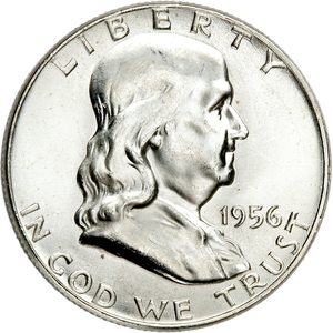 1956-D Ben Franklin Half Dollar