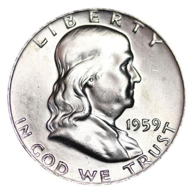 1959 P Ben Franklin Half Dollar